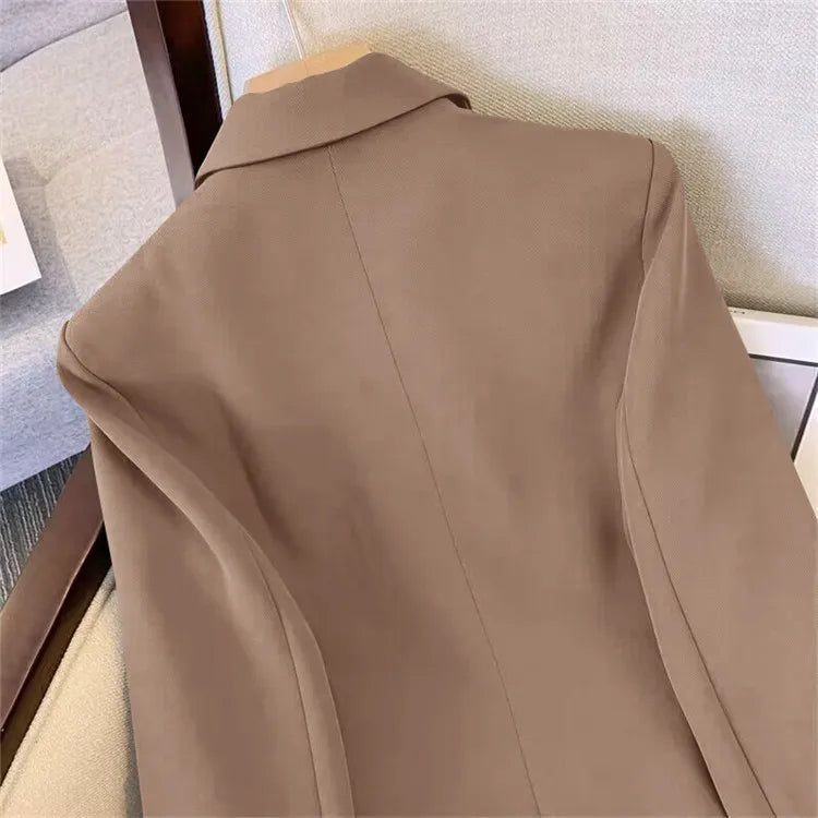 Office Lady Slim Blazer for Women, Long Sleeve Coats, Black Jackets, Casual Outerwear, Fall, Winter Fashion, 2023