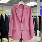 2024 New Red Suit Coat Women's Korean Style Loose Single Breasted Blazers Office Female Temperament Blazers Jacket Outwear Tops