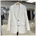 2024 New Red Suit Coat Women's Korean Style Loose Single Breasted Blazers Office Female Temperament Blazers Jacket Outwear Tops