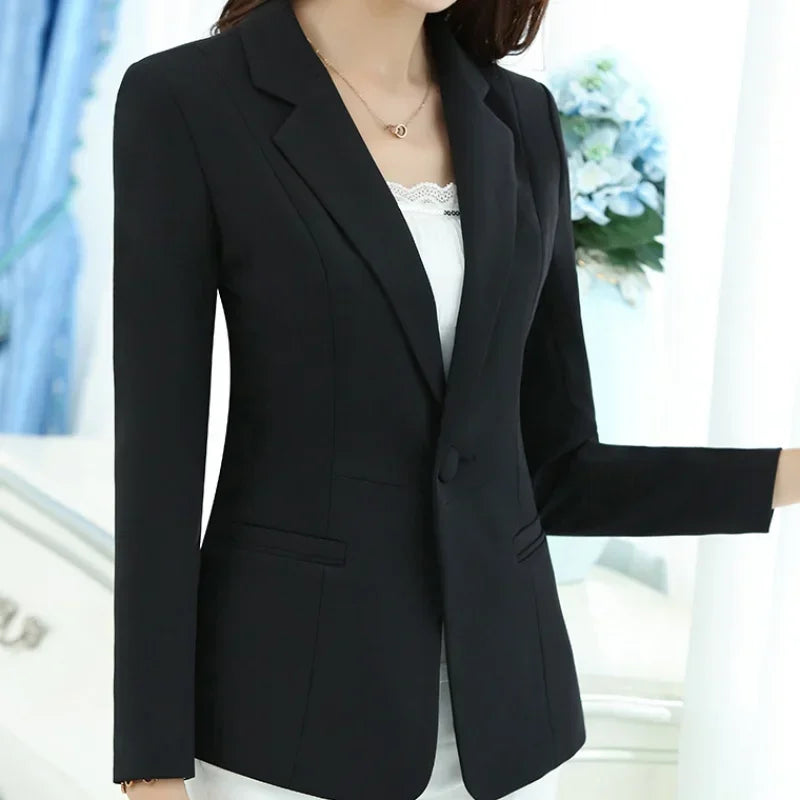 Women Blazer Office Ladies Elegant Outwear Long Sleeve Work Wear Classy Female Pink Suit African Autumn Fashion 2024 New 5XL