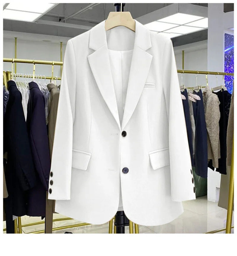 2024 New Red Suit Coat Women's Korean Style Loose Single Breasted Blazers Office Female Temperament Blazers Jacket Outwear Tops