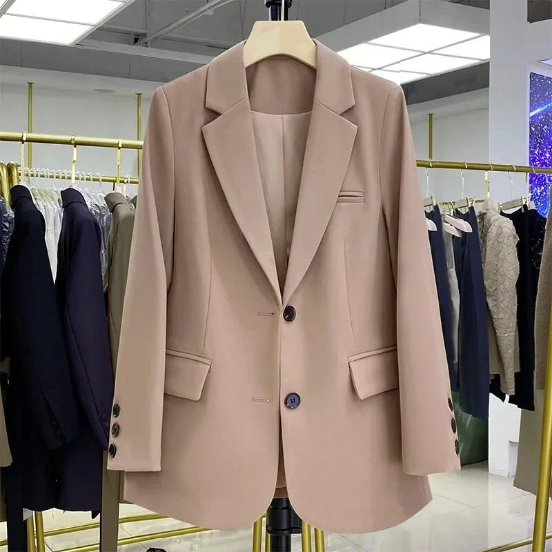 2024 New Red Suit Coat Women's Korean Style Loose Single Breasted Blazers Office Female Temperament Blazers Jacket Outwear Tops