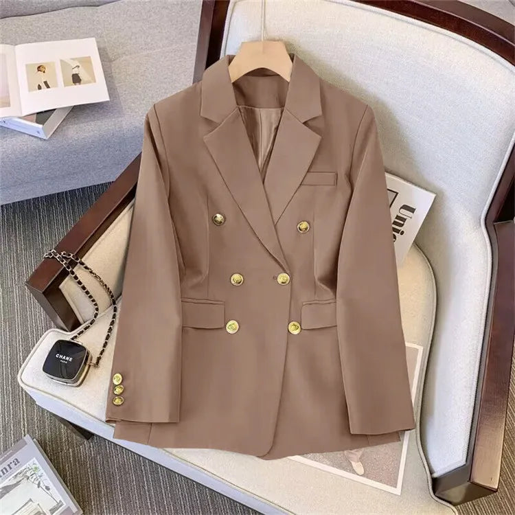 Office Lady Slim Blazer for Women, Long Sleeve Coats, Black Jackets, Casual Outerwear, Fall, Winter Fashion, 2023