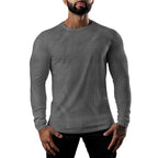 Mens T Shirts Casual Round Neck Long Sleeve Cotton Moisture Wicking Tees Tanks White Black Undershirts Loose Fit Tshirts for Men