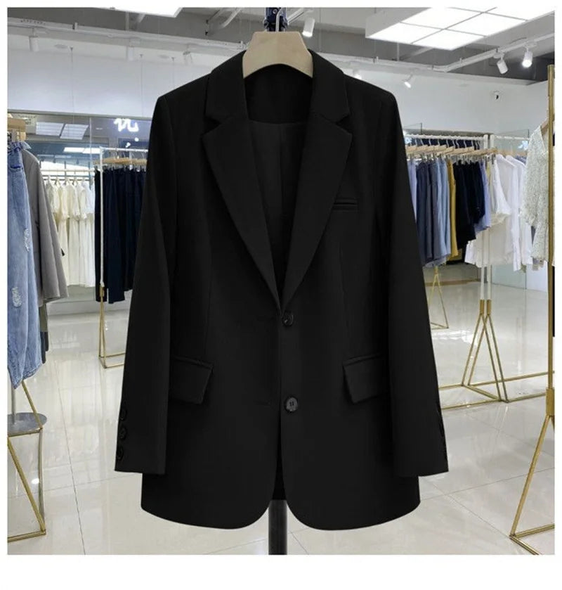 2024 New Red Suit Coat Women's Korean Style Loose Single Breasted Blazers Office Female Temperament Blazers Jacket Outwear Tops
