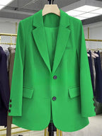 2024 New Red Suit Coat Women's Korean Style Loose Single Breasted Blazers Office Female Temperament Blazers Jacket Outwear Tops