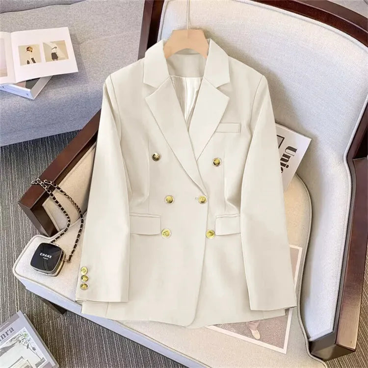 Office Lady Slim Blazer for Women, Long Sleeve Coats, Black Jackets, Casual Outerwear, Fall, Winter Fashion, 2023