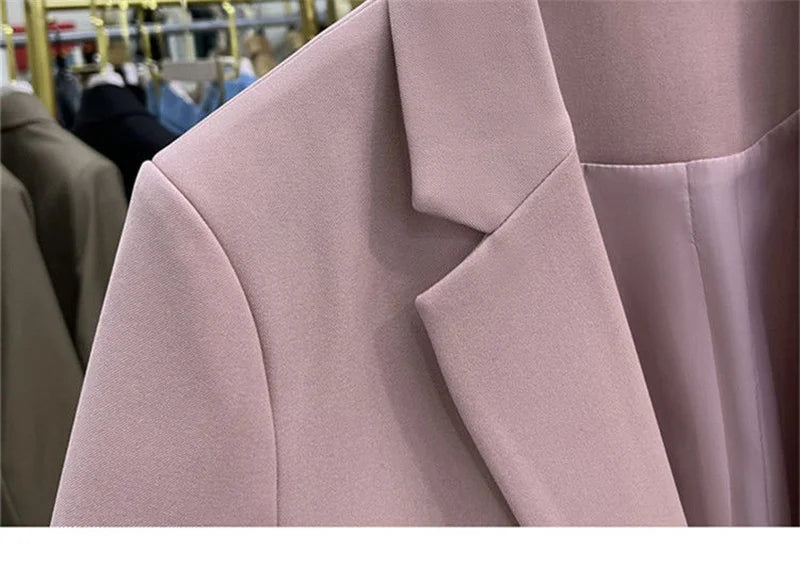 2024 New Red Suit Coat Women's Korean Style Loose Single Breasted Blazers Office Female Temperament Blazers Jacket Outwear Tops