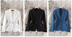 Spring Autumn Women Blazer Blue Black White Blazers Ladies Business Work Wear Long Sleeve Single Button Formal Female Jacket 4XL