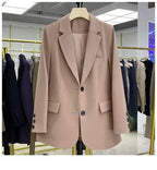 2024 New Red Suit Coat Women's Korean Style Loose Single Breasted Blazers Office Female Temperament Blazers Jacket Outwear Tops