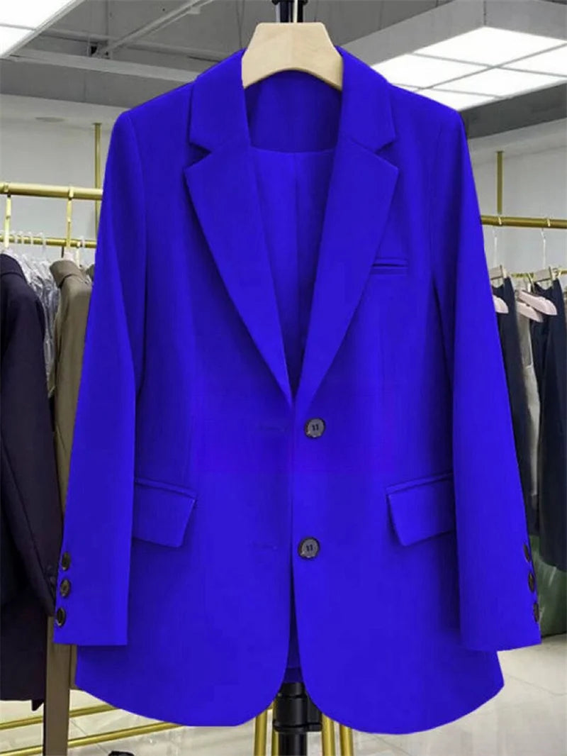 2024 New Red Suit Coat Women's Korean Style Loose Single Breasted Blazers Office Female Temperament Blazers Jacket Outwear Tops